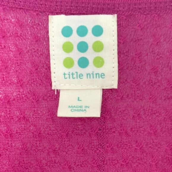 Title Nine Washable Wool tie front Sweater Cardigan Size Large Fuscia Pink - Picture 3 of 4